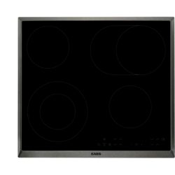 AEG HK634060XB 60cm Ceramic Hob in Black Glass with Stainless Steel Trim